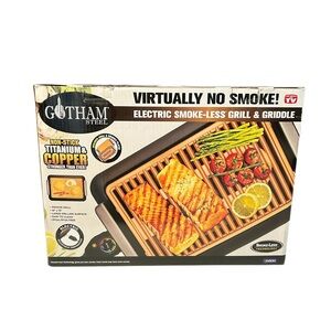 Gotham Steel Electric Smoke-Less Grill & Griddle - Black and Copper